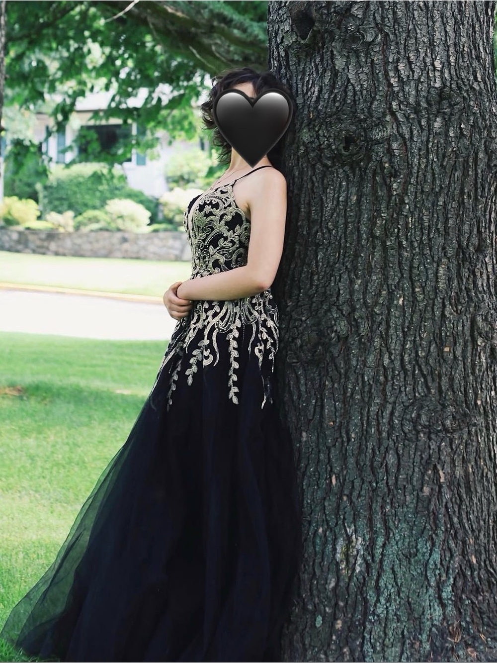 Morilee Black and Gold Prom Dress